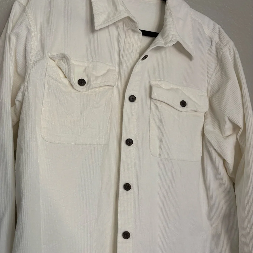 Madewell Corduroy Relaxed Shirt-Jacket Women's XL Winter White Ivory